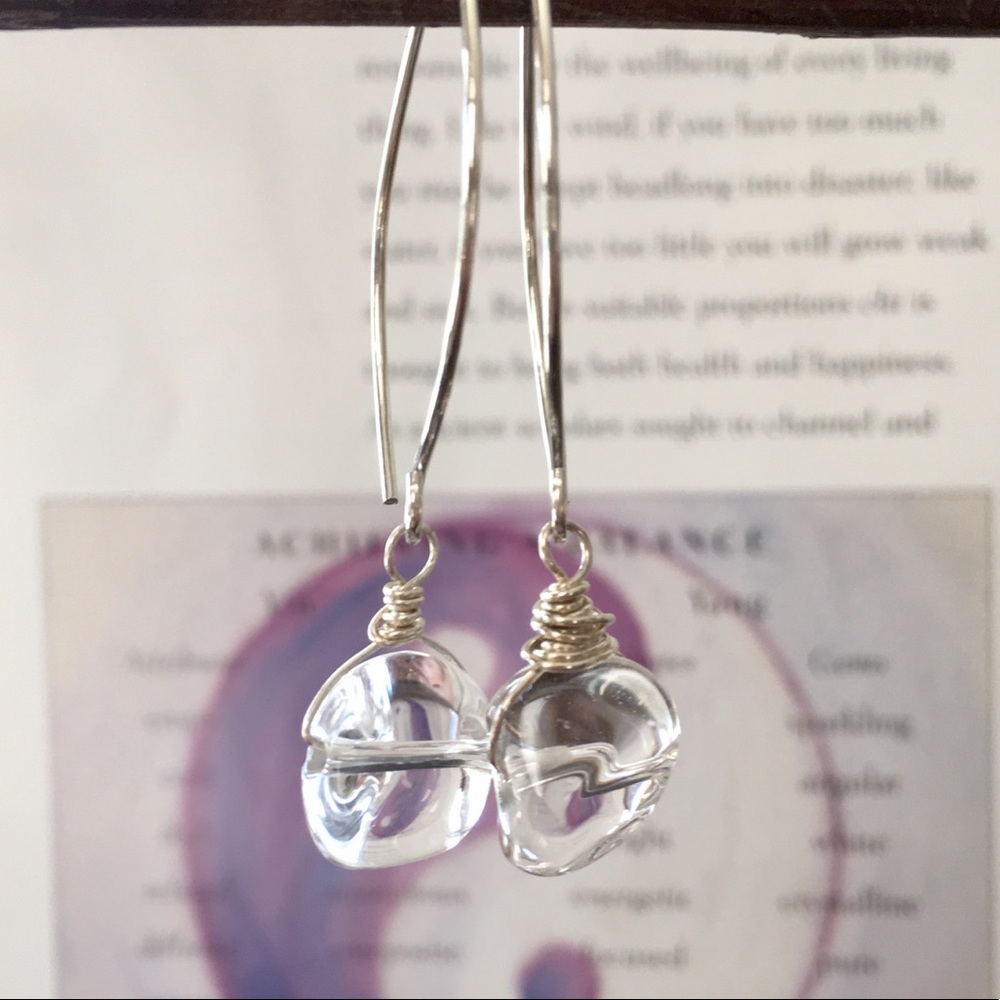 ✨🔮 Quartz Crystal Marquise Earrings